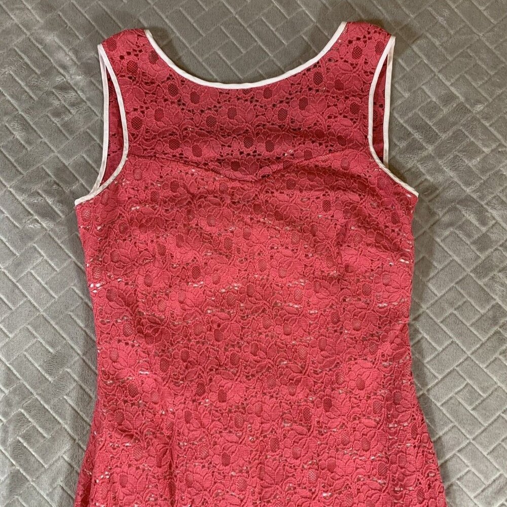 Marc New York Womens 4 Sheath Dress Coral Pink Short Mini Lace Lined Office - Picture 2 of 12